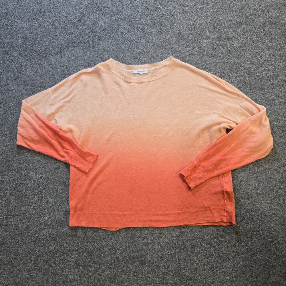 Madewell Sweater Womens Size Small Orange Ombre Hemp Blend Boxy Oversized Casual